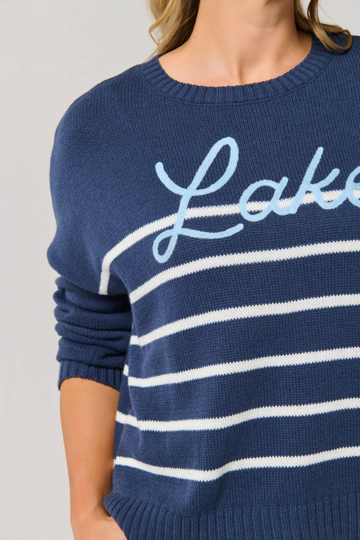 NAVY "LAKE" RELAXED FIT SWEATER