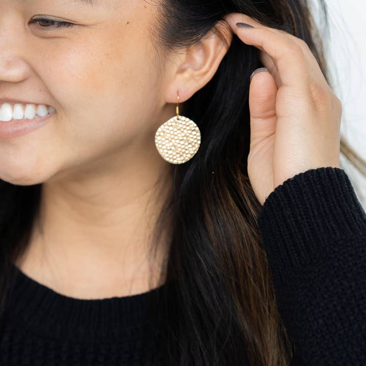 LUCIA GOLD HAMMERED EARRINGS
