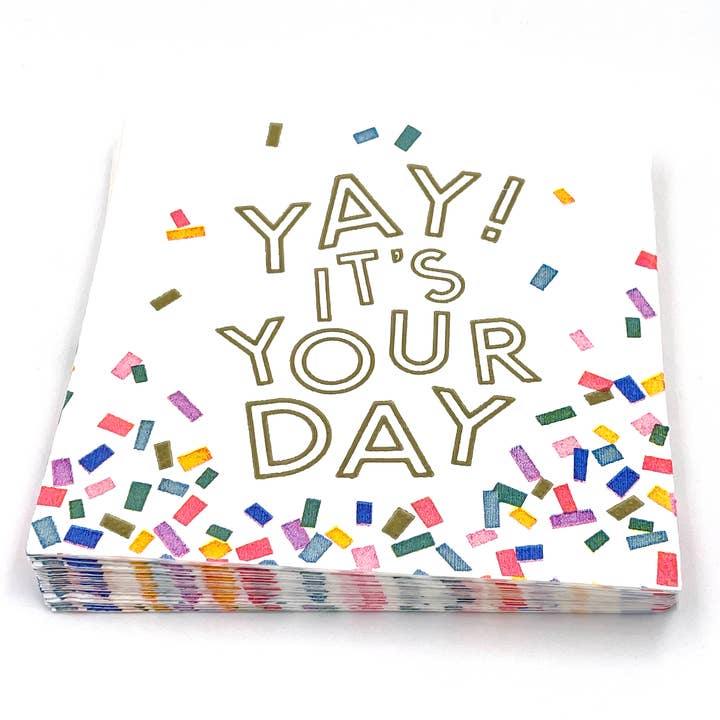 YAY IT'S YOUR DAY COCKTAIL NAPKINS