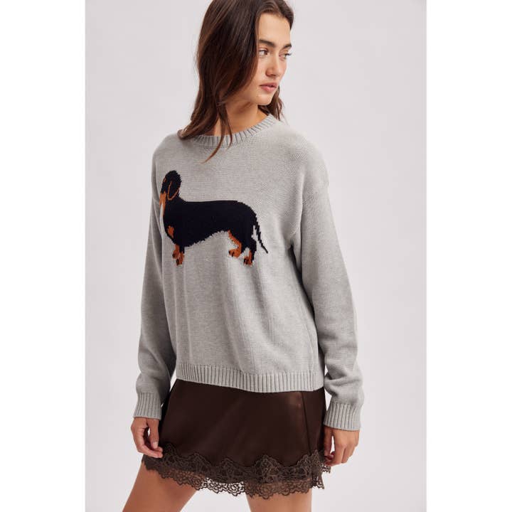 DACHSHUND CREW NECK SWEATER
