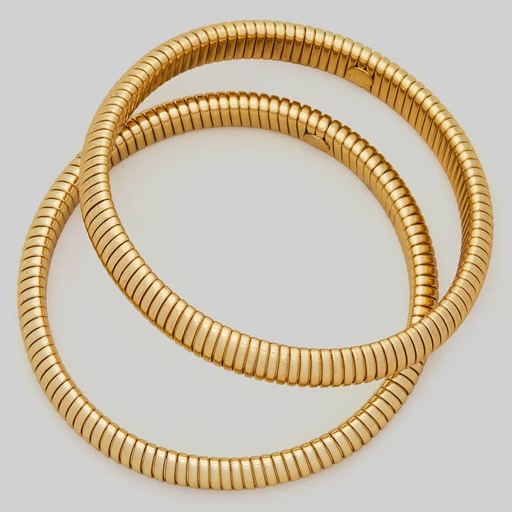 GOLD OMEGA LINK BRACELET SET
