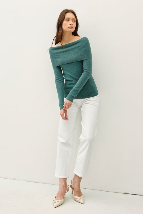 JADE OFF THE SHOULDER SWEATER
