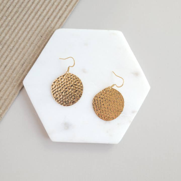 LUCIA GOLD HAMMERED EARRINGS

