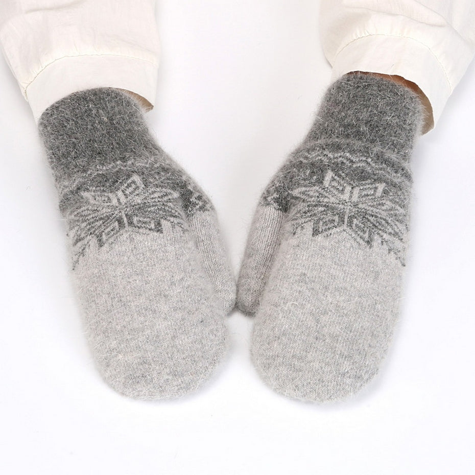 HEATHER GREY SNOWKISSED  MITTENS