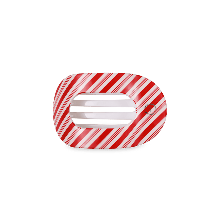 CANDY CANE CRUSH SMALL FLAT ROUND HAIR CLIP