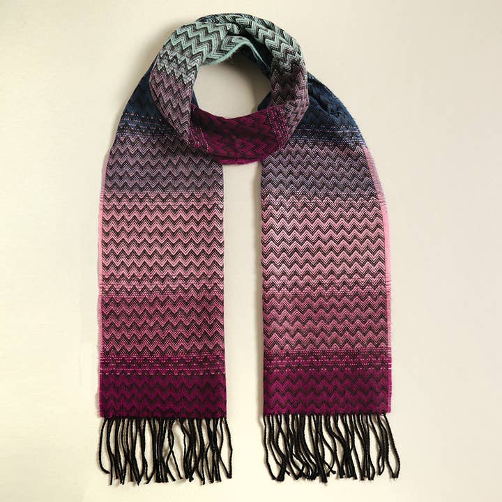 PURPLE MULTI CHEVRON SCARF