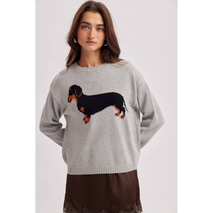 DACHSHUND CREW NECK SWEATER
