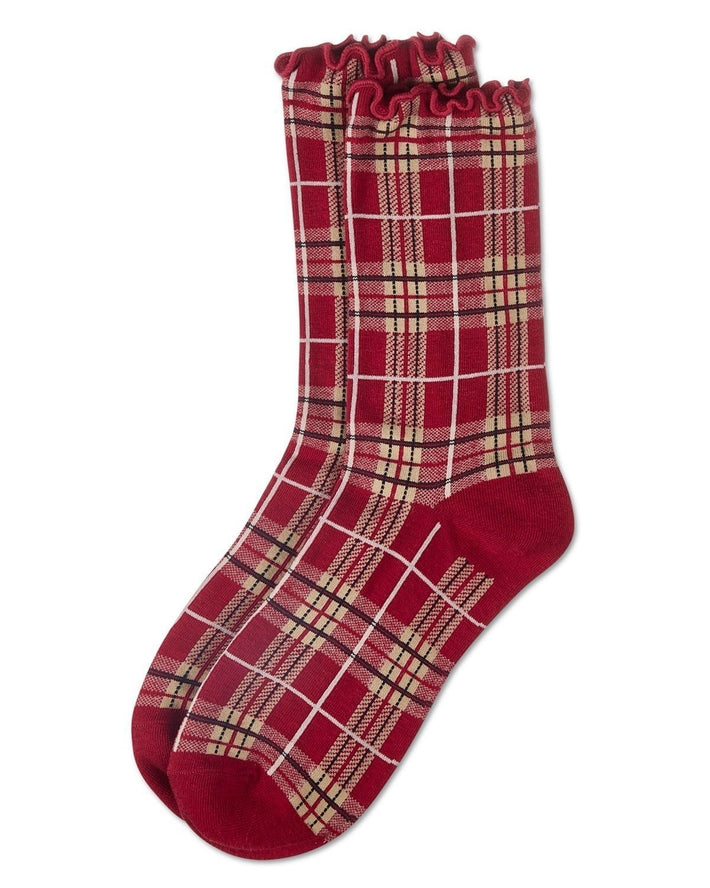 RED PLAID SOCKS
