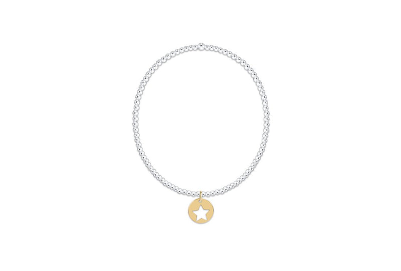 STAR CHARM MIXED METAL 2MM BRACELET

