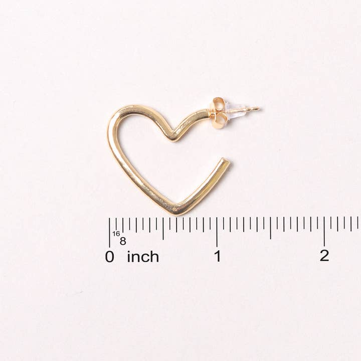 GOLD HEART 14K DIPPED HOOPS