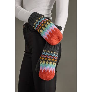 GREY BRIGHT MULTI MITTENS

