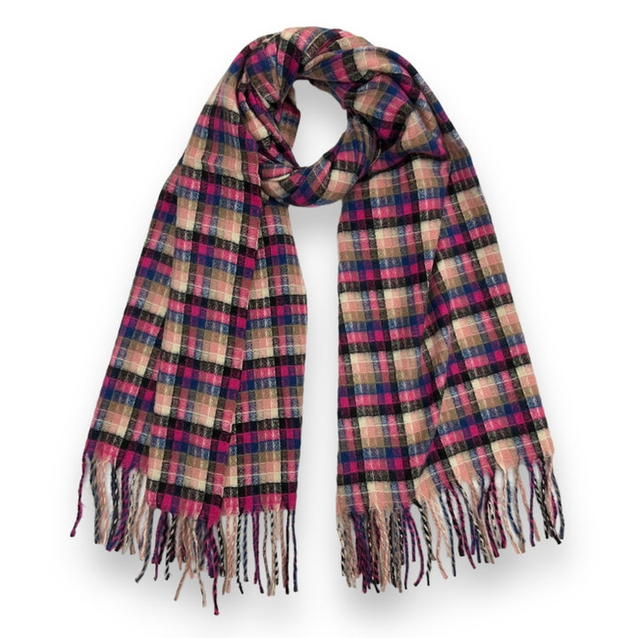 PINK BOX CHECK SCARF