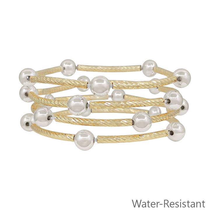 JOM GOLD & SILVER ELASTIC BRACELET SET