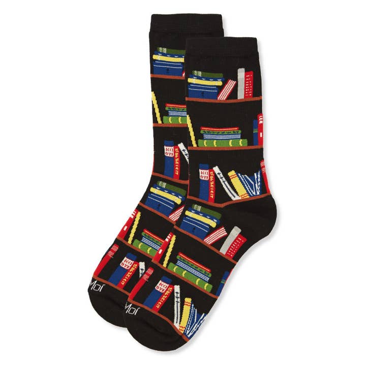 Bookshelf Bamboo Crew Socks