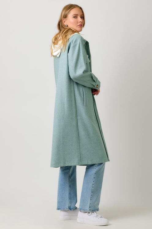 SEAFOAM AFTERNOON OUT TWOFER HOODED COAT
