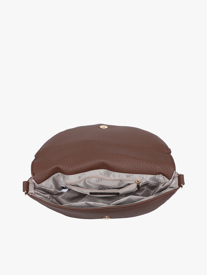 ALESSANDRA CHOCOLATE FOLDOVER CROSSBODY BAG