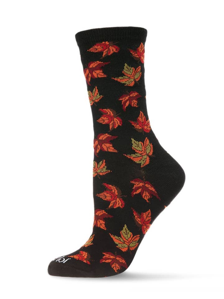 BLACK AUTUMN LEAVES SOCKS
