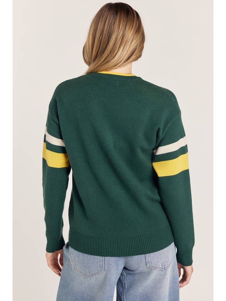 GREEN BAY COLOR BLOCK STRIPE SWEATER
