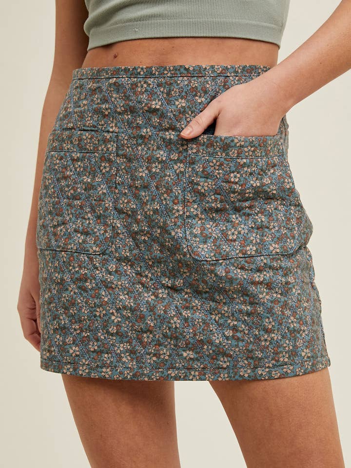 WILLOW FLORAL QUILTED SKIRT
