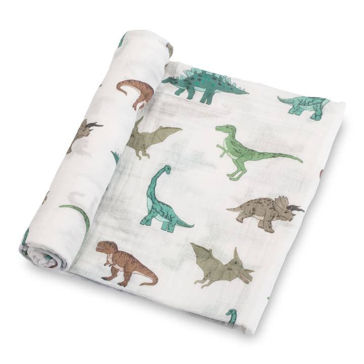 T-REXCELLENT DAY DINOSAUR MUSLIN SWADDLE BLANKET
