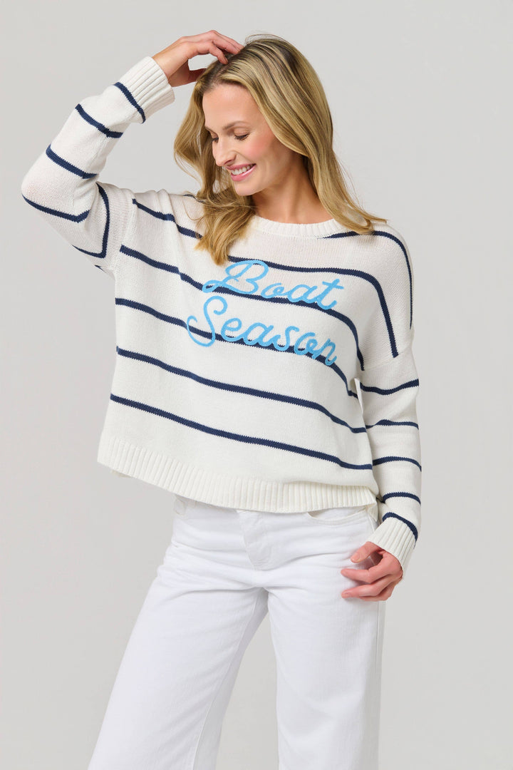 "BOAT SEASON" RELAXED FIT SWEATER