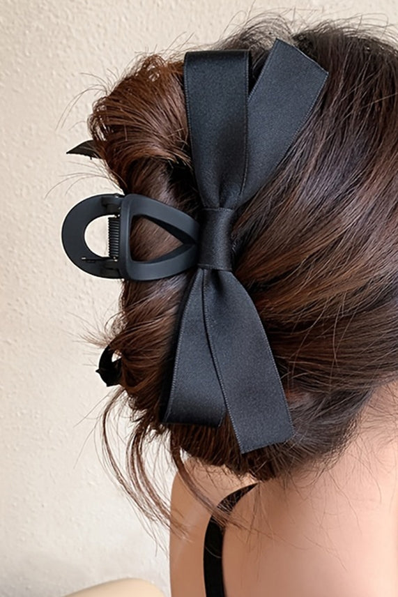 BLACK HAIR BOW CLAW CLIP