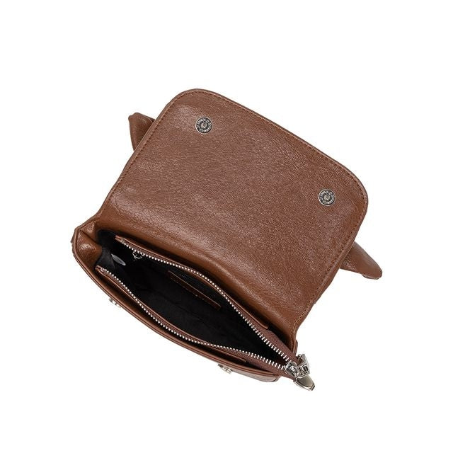 FAYE CHOCOLATE KNOTTED BOW CROSSBODY CLUTCH