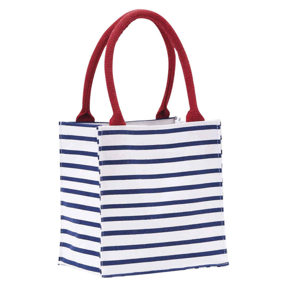 Bateau Stripe Navy Itsy Bitsy Reusable Gift Bag Tote

