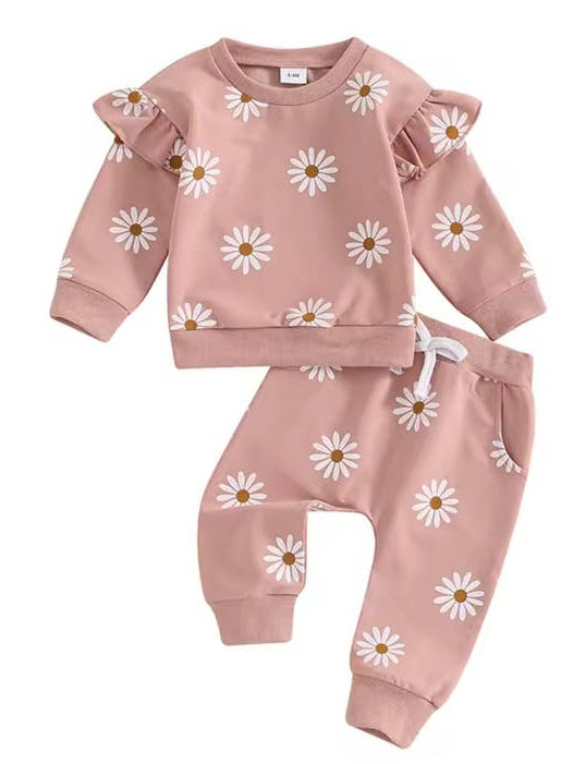 INFANT PINK FLOWER POWER JOGGER SET
