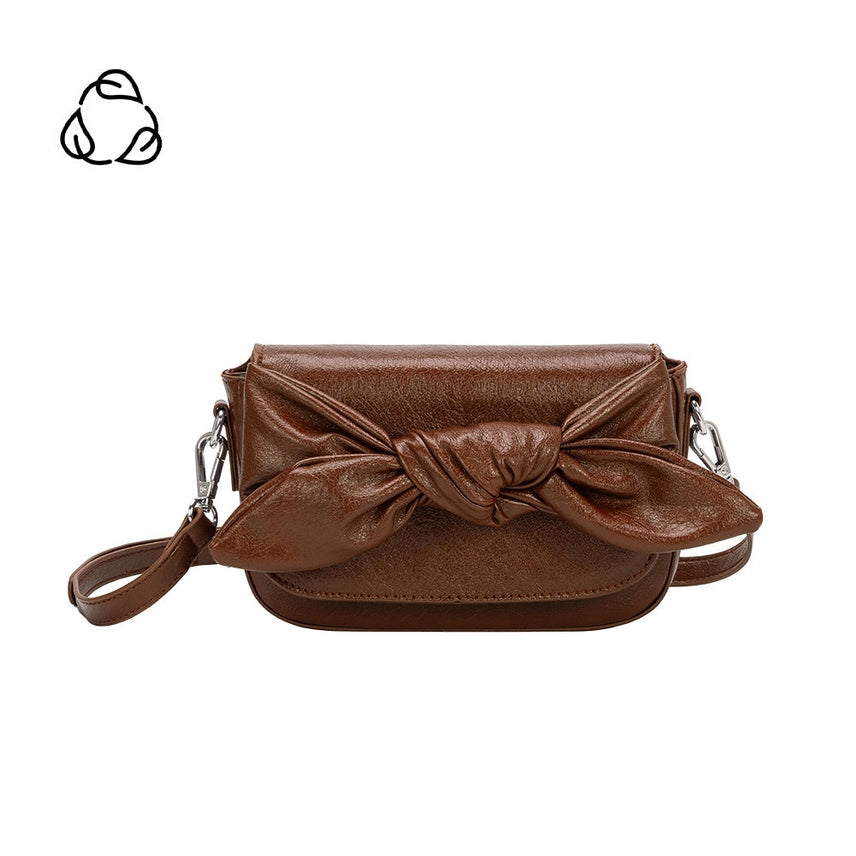 FAYE CHOCOLATE KNOTTED BOW CROSSBODY CLUTCH
