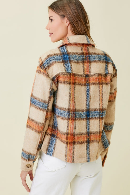 ALMOND PLAID JACKET