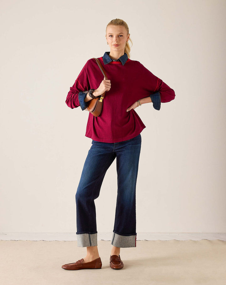 SANGRIA CONTRAST DELMAR SWEATER
