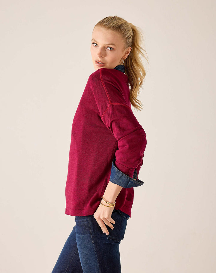 SANGRIA CONTRAST DELMAR SWEATER