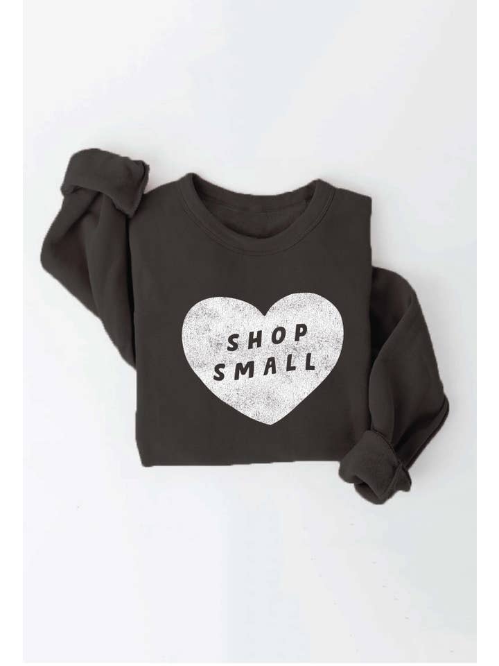 BLACK SHOP SMALL HEART GRAPHIC CREW
