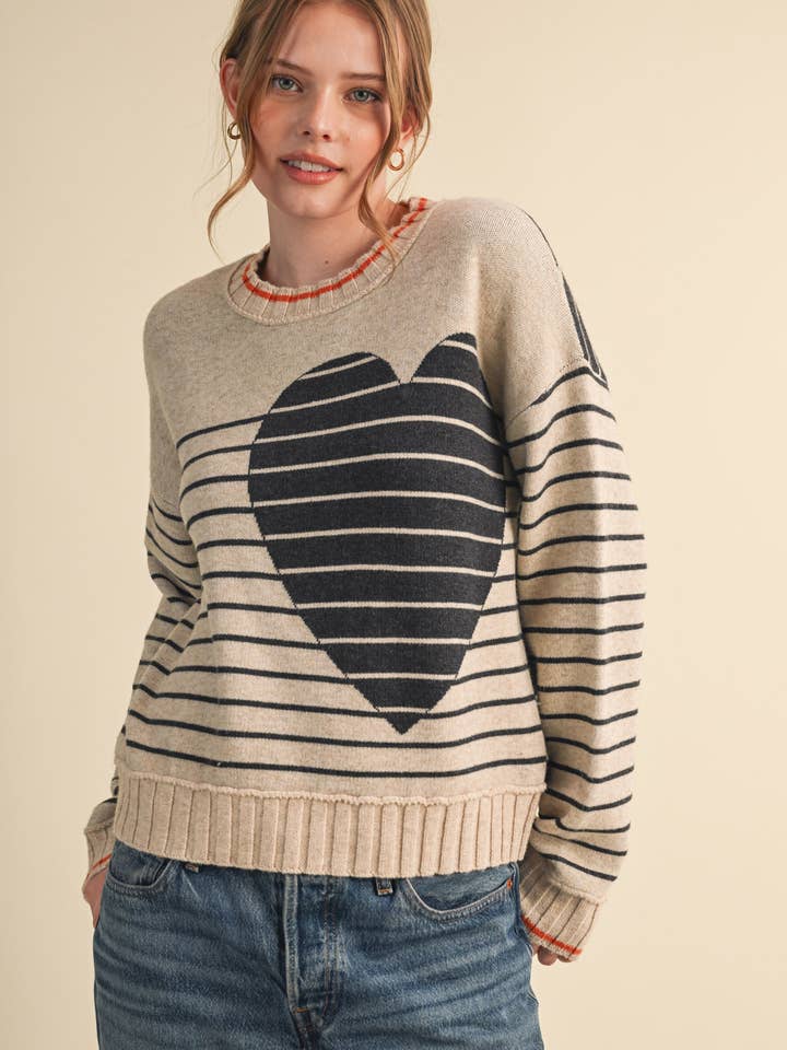 HEARTFELT STRIPE SWEATER