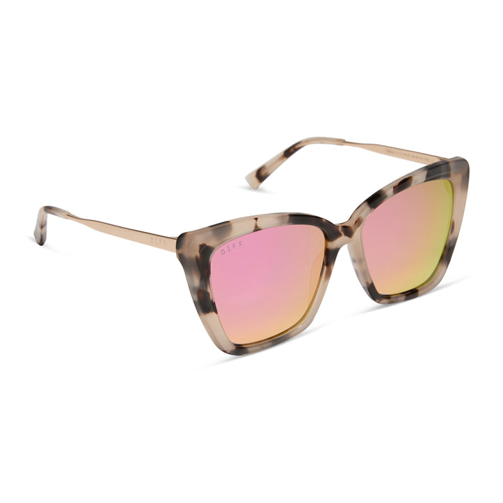 BECKY II CREAM TORTOISE PINK MIRROR SUNGLASSES