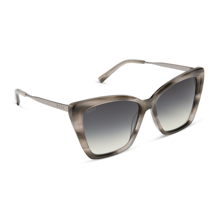 BECKY II SMOKE MARBLE + GREY GRADIENT SUNGLASSES