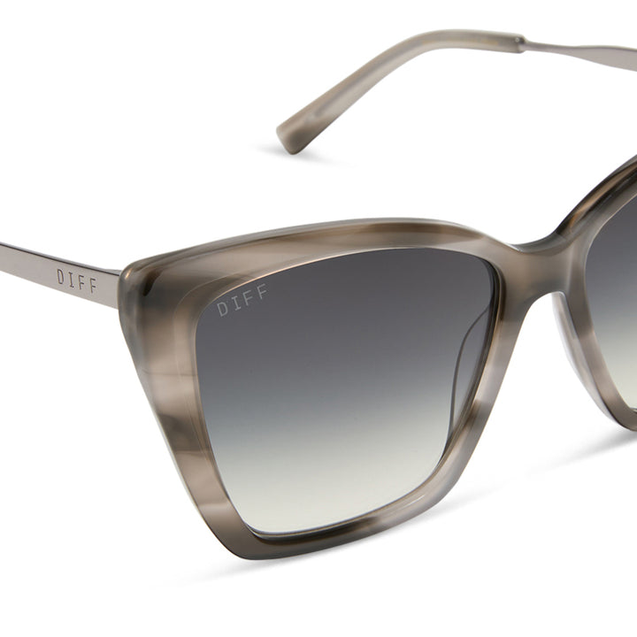 BECKY II SMOKE MARBLE + GREY GRADIENT SUNGLASSES