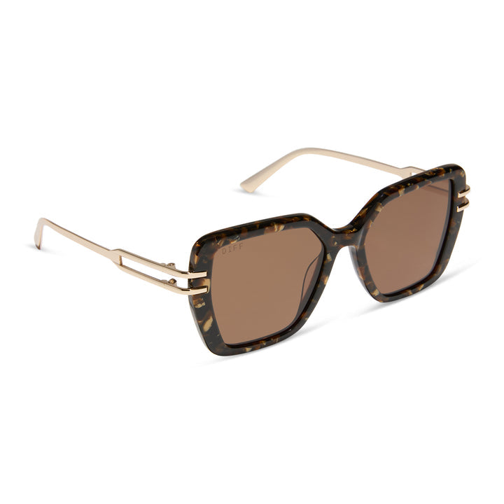 DASHA GLITTER TORTOISE + BROWN SUNGLASSES
