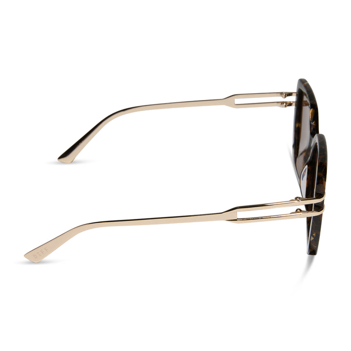 DASHA GLITTER TORTOISE + BROWN SUNGLASSES