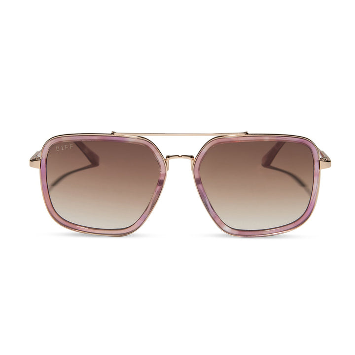 JORDAN GOLD FLEUR TORTOISE TEMPLE SUNGLASSES