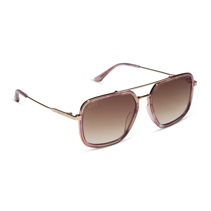 JORDAN GOLD FLEUR TORTOISE TEMPLE SUNGLASSES