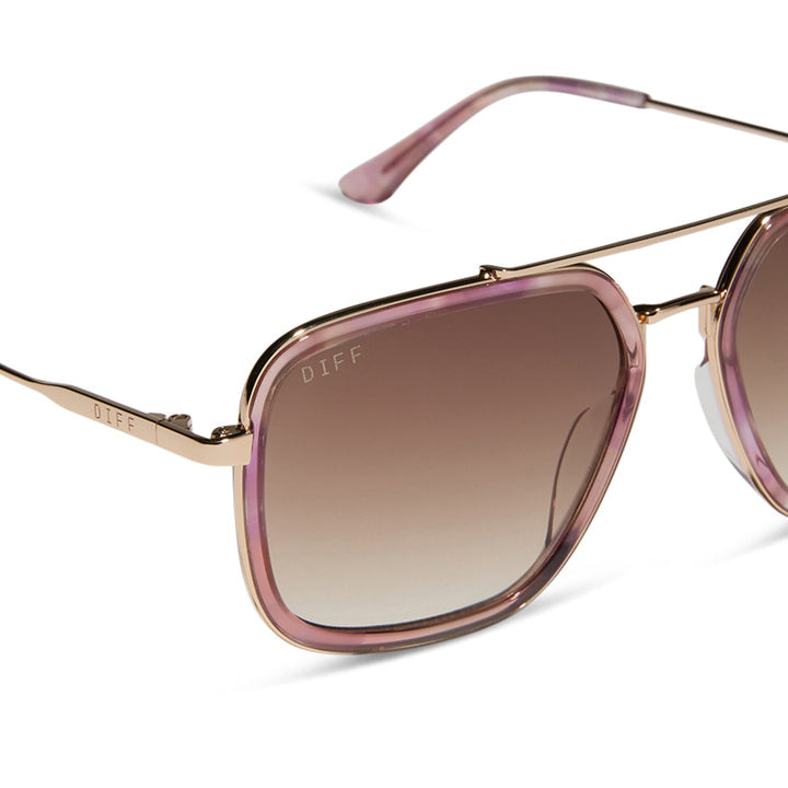 JORDAN GOLD FLEUR TORTOISE TEMPLE SUNGLASSES