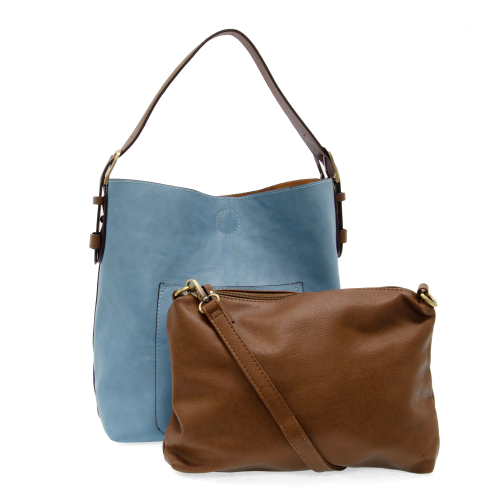 TRANQUIL BLUE HOBO WITH COFFEE HANDLE