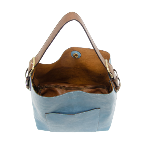 TRANQUIL BLUE HOBO WITH COFFEE HANDLE
