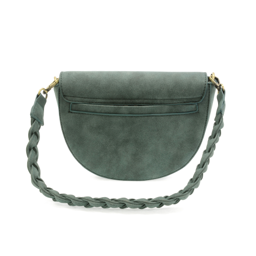 Deep Teal Luna Crescent Crossbody w/ Braided Strap