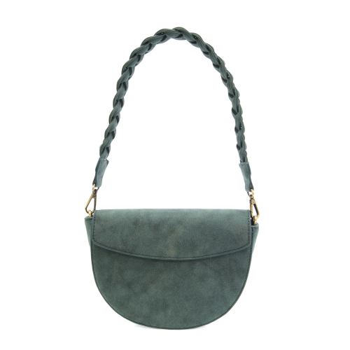 Deep Teal Luna Crescent Crossbody w/ Braided Strap