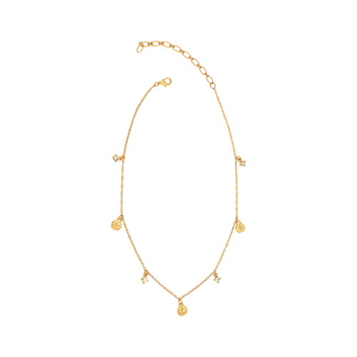 GOLD 7 CHARM NECKLACE
