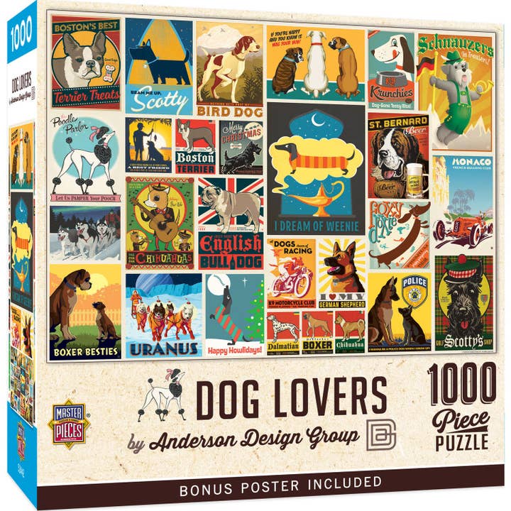 DOG LOVERS VINTAGE POSTERS 1000 PIECE PUZZLE