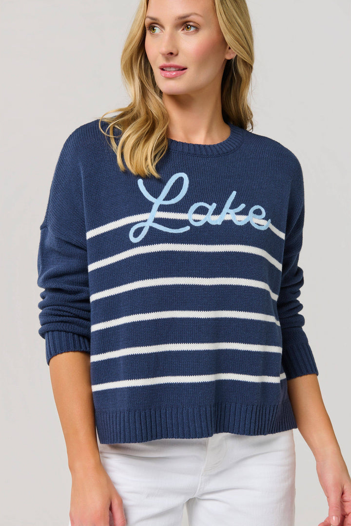 NAVY "LAKE" RELAXED FIT SWEATER